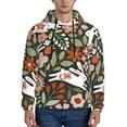 thumbnail image 1 of Wukai Rabbits on Floral Print Men Hoodies Fleece Sweatshirts Long Sleeve Sweaters Pullover Fall Outfits Winter Clothes-Large, 1 of 7