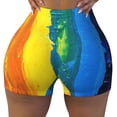 thumbnail image 1 of Wukai Rainbow Colored Print Pack Biker Shorts for Women Yoga Workout Gym Running Scrunch Active Shorts-XX-Large, 1 of 8