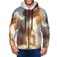 thumbnail image 1 of Wukai Rainbow English Cocker Spaniel Print Men's Zip-Up Hoodie,Fleece Full-Zip Hoodie for Men, Hooded Sweatshirt-Small, 1 of 5