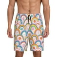 thumbnail image 1 of Wukai Rainbow Flowers Men’s Short Pajama Pants With Pockets Soft Sleep Pj Shorts for Men-Medium, 1 of 1