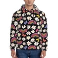 thumbnail image 1 of Wukai Rainbow Flowers Print Men Hoodies Fleece Sweatshirts Long Sleeve Sweaters Pullover Fall Outfits Winter Clothes-Small, 1 of 7