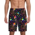 thumbnail image 1 of Wukai Rainbow Jellyfishes Men’s Short Pajama Pants With Pockets Soft Sleep Pj Shorts for Men-Medium, 1 of 6