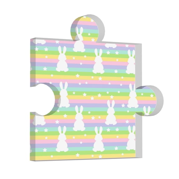 Wukai Rainbow Rabbit Print Elegant Acrylic Gift Decorations Perfect for Weddings, Birthdays, Anniversaries, and Home Decor