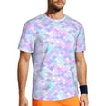 thumbnail image 1 of Wukai Rainbow Scales Print Men's Short-Sleeved Mesh T-Shirt,Quick-Dry Short Sleeve Workout T-Shirt-3X-Large, 1 of 8