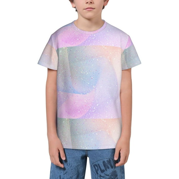 Wukai Rainbow Youth Unisex Short Sleeve T-Shirt for Boys, Girls, Teens, and Kids-Medium