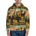 thumbnail image 1 of Wukai Realistic Style Forest Dinosaur Print Men Hoodies Fleece Sweatshirts Long Sleeve Sweaters Pullover Fall Outfits Winter Clothes-Medium, 1 of 7