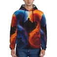 thumbnail image 1 of Wukai Red And Blue Abstract Print Men Hoodies Fleece Sweatshirts Long Sleeve Sweaters Pullover Fall Outfits Winter Clothes-Medium, 1 of 7