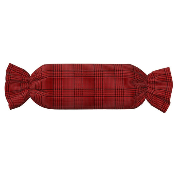 Wukai Red Black Houndstooth Print Candy Pillow Cylindrical Pillows Sofa Pillow Neck Hand Support Pillows Including Insert Lumbar Pillows