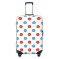 thumbnail image 1 of Wukai Red Blue Polka Dots Elastic Luggage Cover: Personalized Protection for Your Suitcase - Fits 19~29-inch, Washable & Durable Travel Companion-Small, 1 of 8