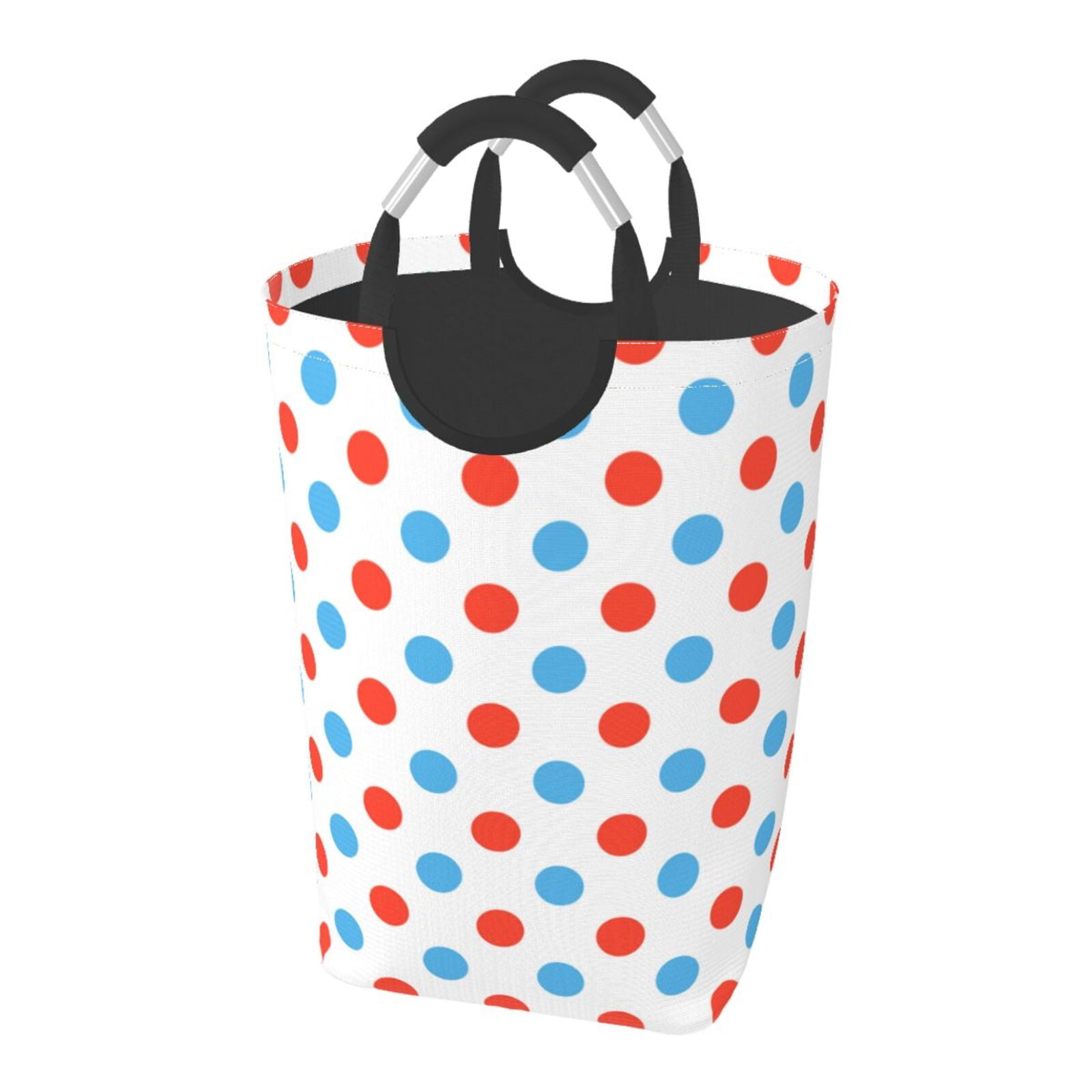 Blue Polka Dot Laundry Basket
