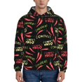 thumbnail image 1 of Wukai Red Chili Print Men Hoodies Fleece Sweatshirts Long Sleeve Sweaters Pullover Fall Outfits Winter Clothes-X-Large, 1 of 7