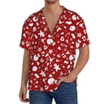 thumbnail image 1 of Wukai Red Christmas Cheer. Men's Casual Short-Sleeve Button Down Shirt,Cuban Shirts for Men,Mens Short Sleeve Dress Shirts-Small, 1 of 5