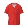 thumbnail image 1 of Wukai Red Glitter Men's Casual Short-Sleeve Button Down Shirt - Lightweight Summer Dress Shirt for Daily Wear-X-Large, 1 of 7