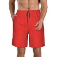 thumbnail image 1 of Wukai Red Glitter Print Beach Trunks with Compression Liner Swimsuit Quick Dry Beach Sports Shorts with Pocket-3X-Large, 1 of 8