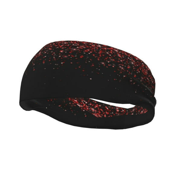 Wukai Red Glitter1 Sports sweatband,Men & Women Sweatband Headband for Running, Cross Training, Racquetball, Working Out