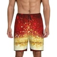 thumbnail image 1 of Wukai Red Gold Glitter Men’s Short Pajama Pants With Pockets Soft Sleep Pj Shorts for Men-3X-Large, 1 of 6