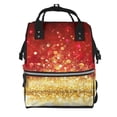 thumbnail image 1 of Wukai Red Gold Glitter Mummy Backpac,&nbsp;Diaper Bag Purse Breast Pump Bag Purse Diaper Bag for swim,gym,workout,large capacity backpack, 1 of 5