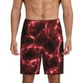 thumbnail image 1 of Wukai Red Line Men’s Short Pajama Pants With Pockets Soft Sleep Pj Shorts for Men-X-Large, 1 of 6