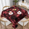 thumbnail image 1 of Wukai Red Line Waterproof Tablecloth for Kitchen Dining, Fits Square Tables for 2-4 Seats -54"x54", 1 of 7