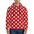 thumbnail image 1 of Wukai Red Polka Dot Print Men Hoodies Fleece Sweatshirts Long Sleeve Sweaters Pullover Fall Outfits Winter Clothes-3X-Large, 1 of 7
