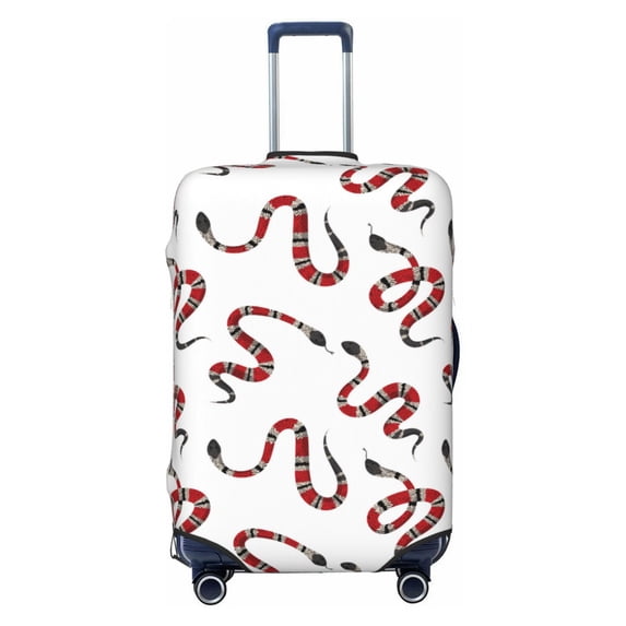 Wukai Red Snake Elastic Luggage Cover: Personalized Protection for Your Suitcase - Fits 19~29-inch, Washable & Durable Travel Companion-Small