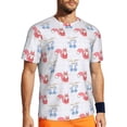 thumbnail image 1 of Wukai Red Squirrel And Blue Rabbit Print Men's Short-Sleeved Mesh T-Shirt,Quick-Dry Short Sleeve Workout T-Shirt-X-Small, 1 of 8