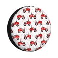 thumbnail image 1 of Wukai Red Wheeled Tractors Print Spare Tire Cover for RV Trailer,Waterproof PVC Faux Leather Wheel Cover Fit for Truck,Trailer,RV,SUV,Camper and Most Vehicle-15 inch, 1 of 6