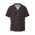 thumbnail image 1 of Wukai Red and white polka dots Men's Casual Short-Sleeve Button Down Shirt - Lightweight Summer Dress Shirt for Daily Wear-Large, 1 of 7