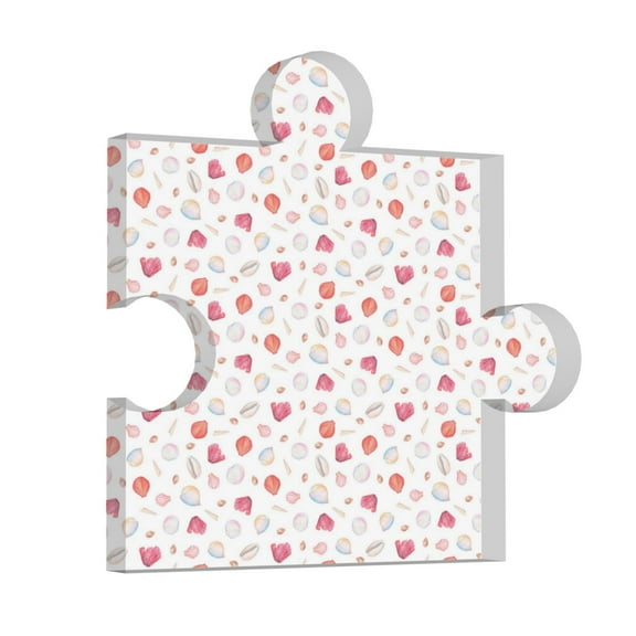 Wukai Red coral and scallop seashell Print Elegant Acrylic Gift Decorations Perfect for Weddings, Birthdays, Anniversaries, and Home Decor