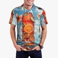thumbnail image 1 of Wukai Refreshing Citrus Splash Men’s Polo Shirts Sleeve,Camisas Polo Para Hombre,True Classic Tees Men-Small, 1 of 6