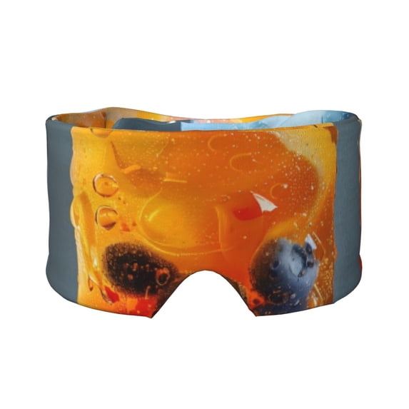 Wukai Refreshing Fruit Infused Drinks Print Sleep Mask - Eye Mask for Sleeping, Ultra Soft and Skin Friendly Full Eye Covers for Women/Men, Perfect Light Blocking Sleeping Mask