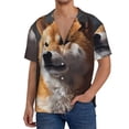 thumbnail image 1 of Wukai Regal Shiba Inu Men's Casual Short-Sleeve Button Down Shirt,Cuban Shirts for Men,Mens Short Sleeve Dress Shirts-Small, 1 of 5