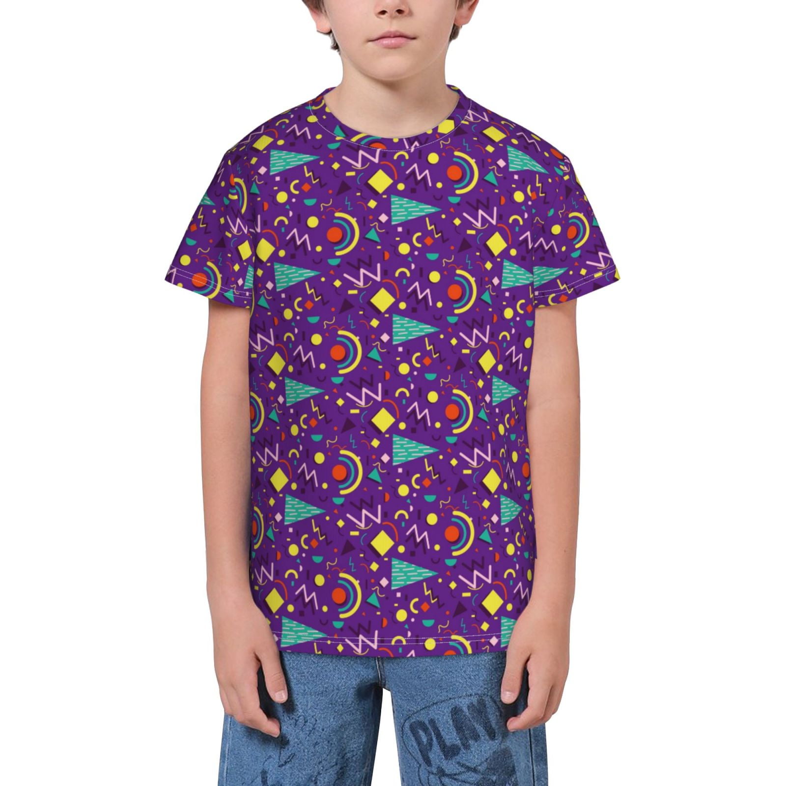 Wukai Retro 80s Style Youth Unisex Short Sleeve T Shirt for Boys Girls Teens and Kids Small Walmart