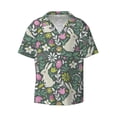 thumbnail image 1 of Wukai Retro Bunny Floral Men's Casual Short-Sleeve Button Down Shirt - Lightweight Summer Dress Shirt for Daily Wear-XX-Large, 1 of 7