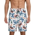 thumbnail image 1 of Wukai Retro Butterfly Men’s Short Pajama Pants With Pockets Soft Sleep Pj Shorts for Men-Medium, 1 of 6