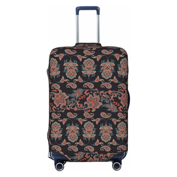Wukai Retro Floral Elastic Luggage Cover: Personalized Protection for Your Suitcase - Fits 19~29-inch, Washable & Durable Travel Companion-