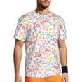 thumbnail image 1 of Wukai Retro Floral Print Men's Short-Sleeved Mesh T-Shirt,Quick-Dry Short Sleeve Workout T-Shirt-6X-Large, 1 of 8