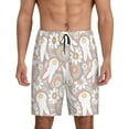 thumbnail image 1 of Wukai Retro Hippie Groovy Easter bunny Men’s Short Pajama Pants With Pockets Soft Sleep Pj Shorts for Men-X-Large, 1 of 6