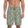 thumbnail image 1 of Wukai Retro Hippie Groovy Mushroom Men’s Short Pajama Pants With Pockets Soft Sleep Pj Shorts for Men-Medium, 1 of 6