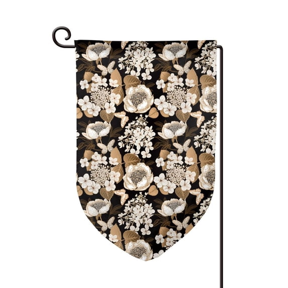 Wukai Retro Hydrangeas Print Garden Flag 12.5x18 Inch Double Sided Sun-resistant Rain-resistant, Wrinkle-resistant Colorfast(Only Flag)