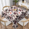 thumbnail image 1 of Wukai Retro Red Black Roses Waterproof Tablecloth for Kitchen Dining, Fits Square Tables for 2-4 Seats -60"x60", 1 of 7