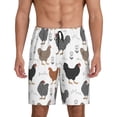 thumbnail image 1 of Wukai Retro Rooster Men’s Short Pajama Pants With Pockets Soft Sleep Pj Shorts for Men-4X-Large, 1 of 6