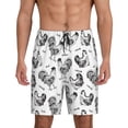thumbnail image 1 of Wukai Retro Rooster Men’s Short Pajama Pants With Pockets Soft Sleep Pj Shorts for Men-Large, 1 of 6