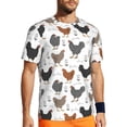 thumbnail image 1 of Wukai Retro Rooster Print Men's Short-Sleeved Mesh T-Shirt,Quick-Dry Short Sleeve Workout T-Shirt-6X-Large, 1 of 8