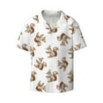 thumbnail image 1 of Wukai Retro Squirrel Men's Casual Short-Sleeve Button Down Shirt - Lightweight Summer Dress Shirt for Daily Wear-3X-Large, 1 of 7