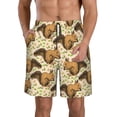 thumbnail image 1 of Wukai Retro Squirrel Print Beach Trunks with Compression Liner Swimsuit Quick Dry Beach Sports Shorts with Pocket-Small, 1 of 8