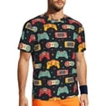 thumbnail image 1 of Wukai Retro Video Game Print Men's Short-Sleeved Mesh T-Shirt,Quick-Dry Short Sleeve Workout T-Shirt-Large, 1 of 8