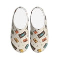 thumbnail image 1 of Wukai Retro Vintage Tape Print Women's Indoor Bedroom Slipper Slip On Shoes, Unisex House Shoes with Anti-Skid Sole for Men, Gift for Women Men-11, 1 of 7