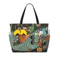 thumbnail image 1 of Wukai Rich Fish Print Zipper Bag,large Beach Tote Bag,Waterproof Sandproof Bag,Grocery and Picnic Tote Travel Bag, 1 of 5