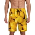 thumbnail image 1 of Wukai Ripe Yellow Lemon Men’s Short Pajama Pants With Pockets Soft Sleep Pj Shorts for Men-XX-Large, 1 of 6
